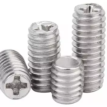 Установочный винт из нержавеющей стали 304 с крестообразным шлицем, плоский конец без головки, M3/M4/M5/M6 M2*2.5