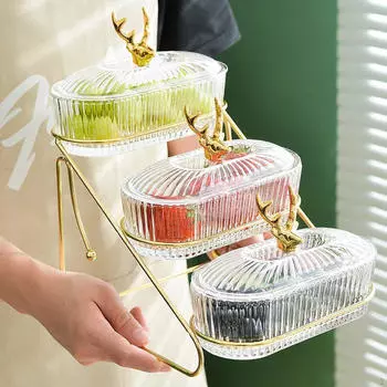 Уставшая ваза для фруктов, сервировочный поднос, тарелка для салата, сушеное стекло для