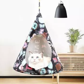 Устойчивая к царапинам коническая износостойкая подвесная кровать для кошек, гнездо для котят, гамак для кошек, аксессуары для домашних животных 44*56cm