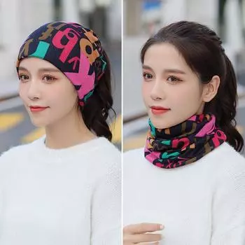 Устойчивая к холоду теплая универсальная шапка-чехол для шарфа на осень-зиму, имитация кашемира, многофункциональная вязаная мужская и женская шапка-крутка one size