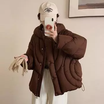 Устойчивая к холоду высококачественная женская пуховая куртка 2024 года, зимняя утолщенная новая волнистая куртка-пуховик, модное пальто S