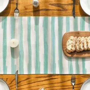 Устойчивая к ожогам, устойчивая к царапинам скатерть, устойчивая к морщинам, против грязи, в полоску, скатерть с принтом, подставка для столовых приборов, домашняя A зелёный
