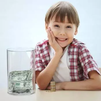 Устойчивая к падению акриловая копилка, цилиндрическая банка, креативная коробка для экономии денег, украшение для дома