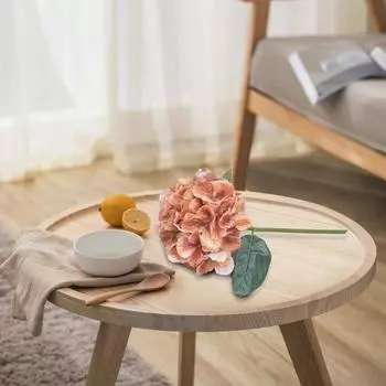 Устойчивая к УФ-излучению имитация гортензии, реалистичный необычный искусственный цветок с длинным стеблем розовый