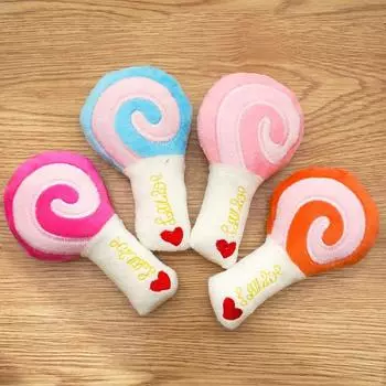 Устойчивая к укусам плюшевая игрушка-леденец для собак Мультяшная игрушка для скрежетания зубами избавит от скуки синий