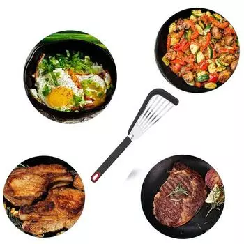Устойчивая к высоким температурам кухонная посуда, ложка для протечек, рыбное филе, лопатка для жарки из нержавеющей стали чёрный