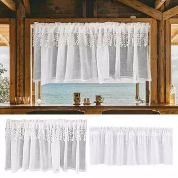 Устойчивая светофильтрация, легкий уход, машинная стирка, декоративная втулка для ванной комнаты, короткая оконная занавеска B