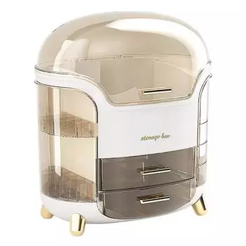 Устойчивая вращающаяся коробка для хранения косметики, органайзер для макияжа, влагостойкая, держите в чистоте CHINA