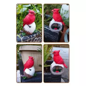Устойчивое к погодным условиям украшение в виде птицы, рождественское украшение в виде птицы, праздничная фигурка птицы с ягодой в виде шишки для улицы и сада