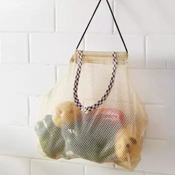 Устойчивые к разрывам, экономящие место, прочные, большой емкости, прочные сетчатые мешки для фруктов и овощей, сетчатые мешки для овощей бежевый