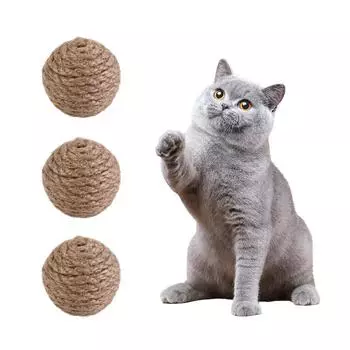 Устойчивые к укусам кошачьи когтеточки, игрушки, мяч, пеньковая веревка, катящийся шарик из сизаля для кошек, игрушка Self Happy