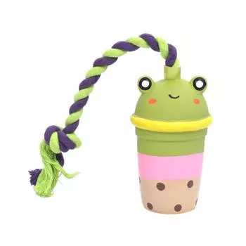 Устойчивые к укусам пищащие латексные игрушки для собак, креативная жевательная веревка для собак, снимают скуку Frog
