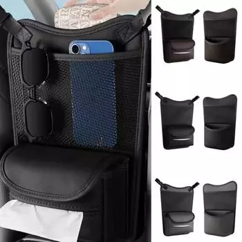 Устойчивый к царапинам автомобильный сетчатый карманный держатель для сумочки сетчатый карманный автомобильный органайзер сумка для бутылок с водой чёрный