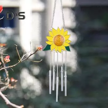 Устойчивый к падению кулон с колокольчиками ветра, устойчивый к ржавчине, изысканный кулон с колокольчиками ветра в деревенском стиле Sunflower