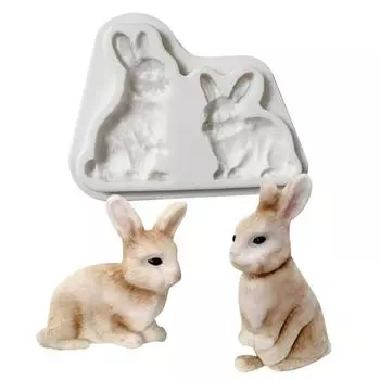 Устойчивый к плесени пищевой класс, легко демонтируемый, украшение для торта, Пасхальный милый кролик, форма для помадки, инструмент для выпечки шоколада Rabbit
