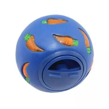 Устойчивый к укусам мяч для лакомств для кроликов ПВХ для кошек Медленная кормушка Практичные аксессуары для питомцев Кролик синий