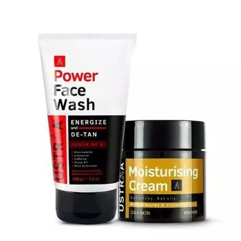 Ustraa Power Face Wash -100 г - Энергия и удаление загара | Протестировано дерматологами | Эффективно удаляет загар и осветляет кожу, увлажняющий крем - 100 г