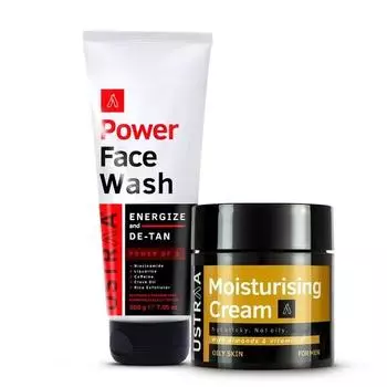 Ustraa Power Face Wash -200 г - Энергия и удаление загара | Протестировано дерматологами | Эффективно удаляет загар и осветляет кожу - Жирная кожа - 100 г