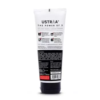 Ustraa Power Face Wash - 200 г - Энергия и удаление загара | Протестировано дерматологически | Эффективное удаление загара | Удаляет омертвевшую кожу, осветляет кожу