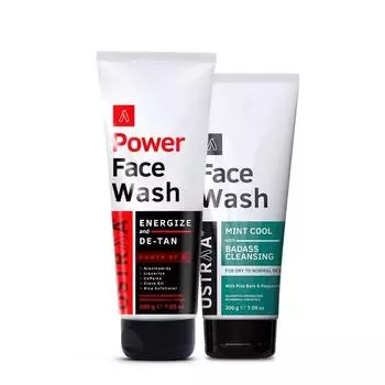 Ustraa Средство для умывания лица - Mint Cool - для сухой кожи - 200 г | Уменьшает потерю влаги | Удаляет грязь и эффективное средство для умывания лица - 200 г