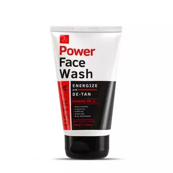 Ustraa Средство для умывания Power Face Wash - 100 г - Энергия и удаление загара | Протестировано дерматологами | Эффективное удаление загара | Удаляет омертвевшую кожу, осветляет кожу
