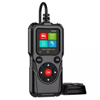 Устранение неисправностей OBD II EOBD сканер тестер аккумулятора YM109 автомобильный диагностический инструмент проверка системы двигателя многоязычный автомобильный считыватель кодов OBD2 Black