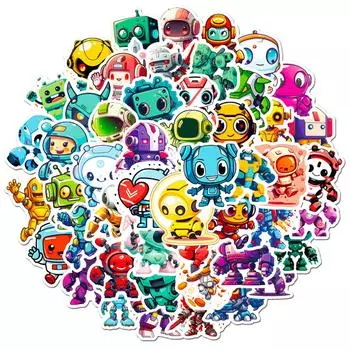 Устрани течь! 50 Мультяшных Наклеек Зарядного Робота Креативный Детский Мультяшный Робот Багаж