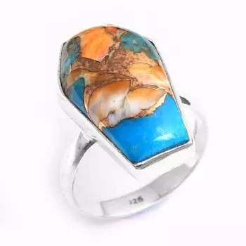 Устричная медь бирюзовый драгоценный камень стерлингового серебра 925 пробы в форме гроба унисекс кольцо ювелирные изделия 6