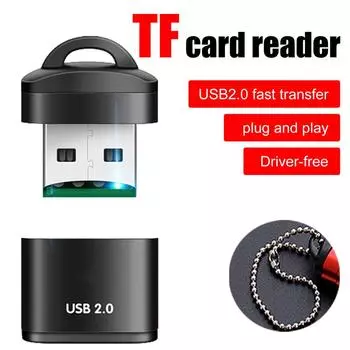 Устройство чтения карт Micro Sd/tf с брелком, мини-портативная высокоскоростная карта памяти USB2.0 для мобильного телефона