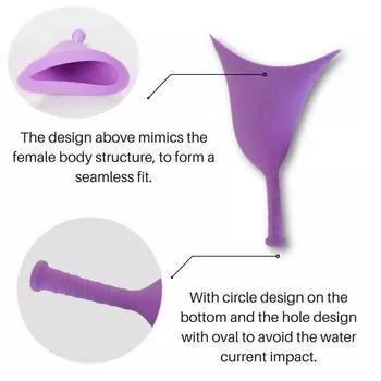Устройство для экстренного мочеиспускания у женщин, многоразовый пищевой силиконовый женский писсуар, воронка для мочеиспускания стоя, для путешествий и кемпинга на открытом воздухе