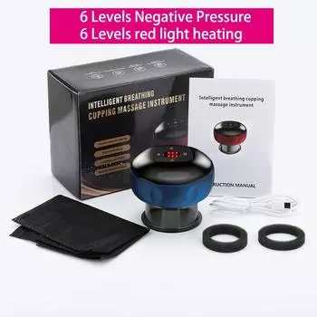 Устройство для баночного массажа, беспроводные вакуумные присоски Гуа Ша, массаж, отрицательное давление, выскабливание тела, банки 6levels