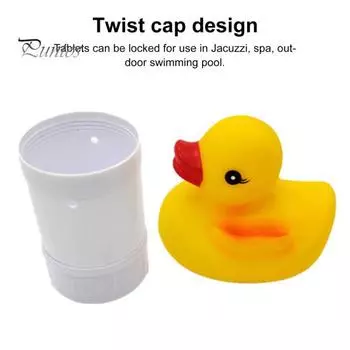 Устройство для дозирования в бассейне, плавающий дизайн, автоматический дезинфектор с таблеткой в виде мультяшной утки, дезинфицирующее средство для бассейна, поплавок для спа-бассейнов жёлтый