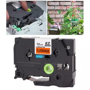 Устройство для изготовления этикеточной ленты шириной 12 мм. Простота в использовании. Подходит для маркировки внутри и снаружи помещений. PT-1010. оранжевый