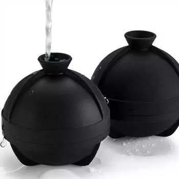 Устройство для изготовления ледяных шариков Yousheng Пищевой класс Легко вынимается из формы Многоразовое использование с крышкой Хорошее уплотнение Изготовление ледяных шариков без запаха Холодильник Гладкий ящик для хранения льда Бытовые вещи чёрный