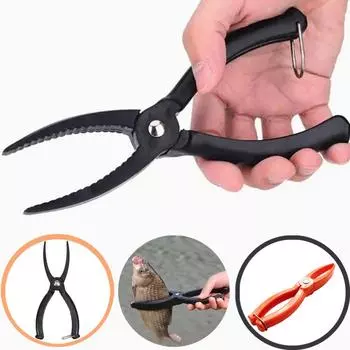 Устройство для контроля за рыбой на открытом воздухе, пластиковый зажим, рыболовный захват, инструмент, контроллер, зажим для приманки, нескользящий захват, плоскогубцы, комплект принадлежностей, 1 шт., черный One Size чёрный