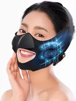 Устройство для красоты лица EMS Face Belt Sauna Mask V Face Home Esthetics USB перезаряжаемый унисекс Высокая эластичность пульт дистанционного управления в комплекте