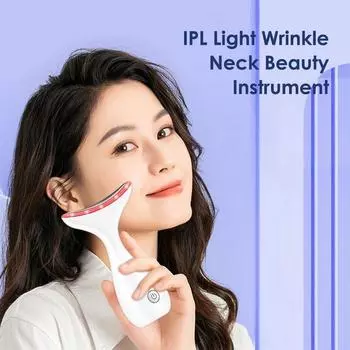 Устройство для красоты лица и шеи, 3 цвета, светодиодный фотонный массажер для лица, укрепляющий, омоложение, против морщин, ультразвуковой вибрационный лифтинг CN