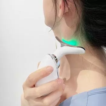 Устройство для красоты шеи Подтяжка лица Микросвечение Удаление носогубных складок и морщин на шее Нагрев Подтяжка кожи Улучшение лица Массажер для скульптуры лица белый