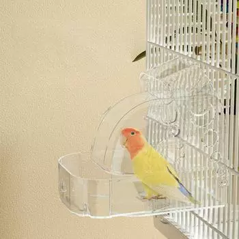 Устройство для купания попугая. Большая ванная комната. Принадлежности для клеток для птиц. Многоцелевая баня. Спальное гнездо. Коробка для кормления. Тигровая шкура. Бассейн для купания маленьких птиц. белый