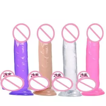 Устройство для мастурбации, женский искусственный пенис, секс-игрушки, ручной дилдо, прозрачная кристаллическая анальная пробка, палка S Transparent15.5cm