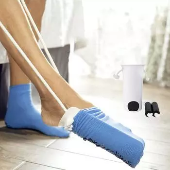 Устройство для надевания носков с ручками из пенопласта, слайдер для носков для пожилых женщин и мужчин белый