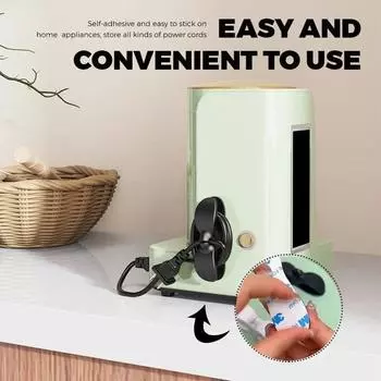 Устройство для намотки кабелей, держатель зажима для кабеля, органайзер для управления, простая установка, многофункциональный для кухонной техники, прочный чёрный