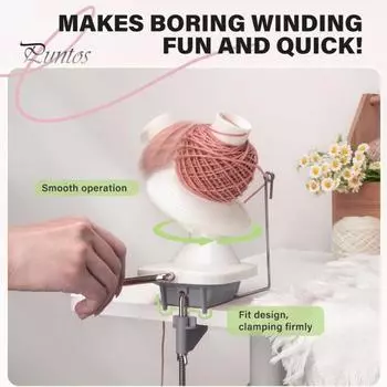 Устройство для намотки шпульки Бесшумное эффективное устройство для намотки шариков пряжи Простая сборка Машина для намотки пряжи Швейные принадлежности серый