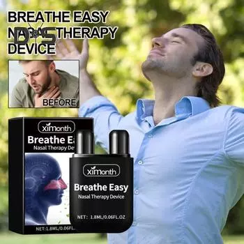 Устройство для назальной терапии 2 мл, устройство для нежной стимуляции носового нерва для облегчения заложенности носа и улучшения дыхания чёрный