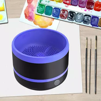 Устройство для очистки кистей для макияжа и искусства розовый