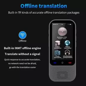 Устройство для перевода языка S85pro с 138 языками, записью видео, голосовым переводом, 16 офлайн-переводами, функцией ChatGPT