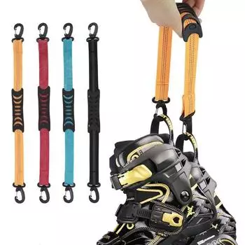 Устройство для подъема обуви с ручным ремнем и возможностью переноски на плече для роликовых коньков на открытом воздухе. чёрный