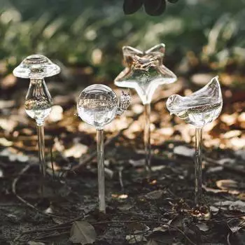 Устройство для полива садовых растений, стеклянная поилка для цветов, автоматические устройства для полива растений, дизайн «птица-звезда-гриб»