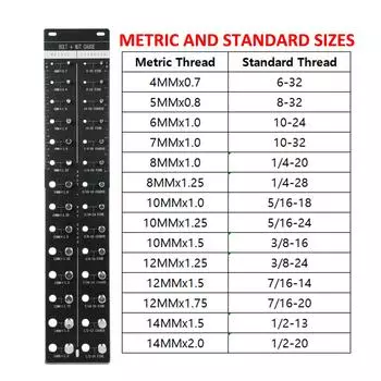 Устройство для проверки резьбы 28 Устройство для проверки резьбы гаек и болтов Размер болта промышленного класса и идентификатор резьбы чёрный