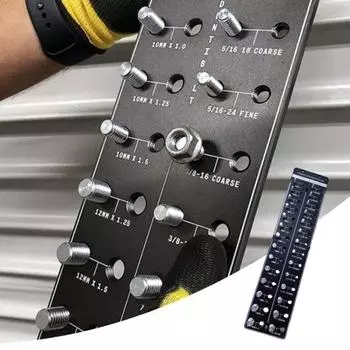 Устройство для проверки резьбы болтов и гаек. Калибр винта. Идентификационная табличка болта. Быстрое определение гаек и болтов. Портативный универсальный инструмент для механиков. красный